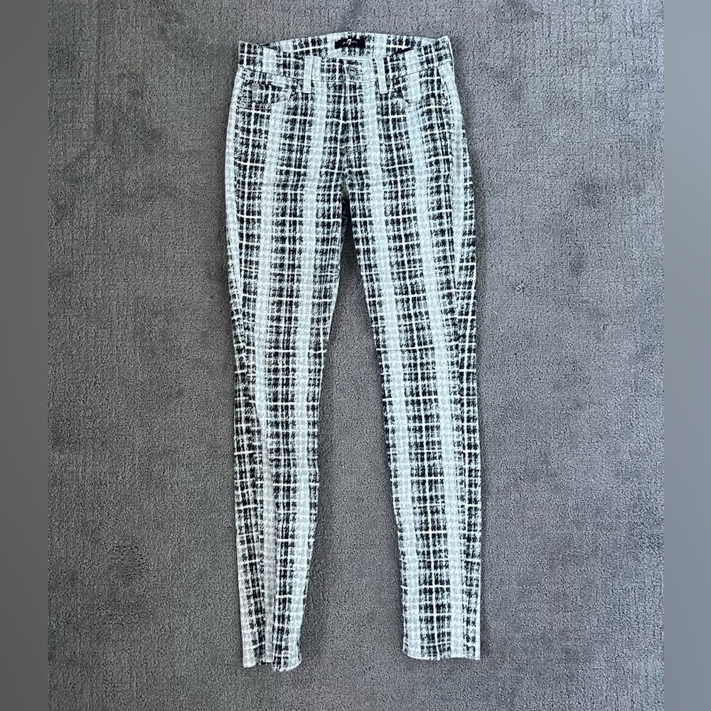 7 For All Mankind Tweed Printed Skinny Jeans